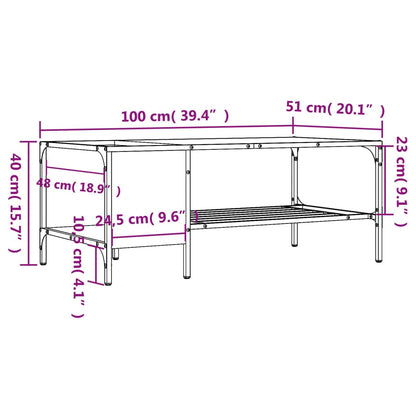 Coffee Table with Rack Brown Oak 100x51x40 cm Engineered Wood