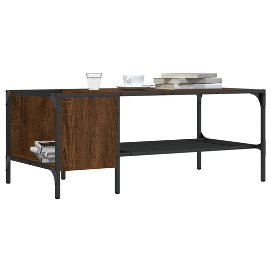 Coffee Table with Rack Brown Oak 100x51x40 cm Engineered Wood