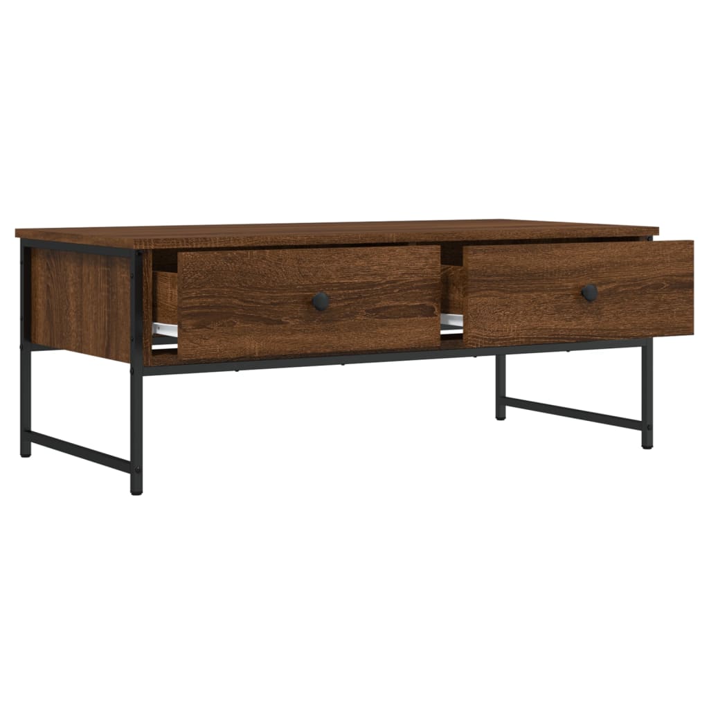 Coffee Table Brown Oak 101x49x39.5 cm Engineered Wood