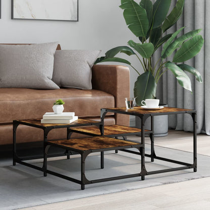 Coffee Table Smoked Oak 87.5x87.5x40 cm Engineered Wood