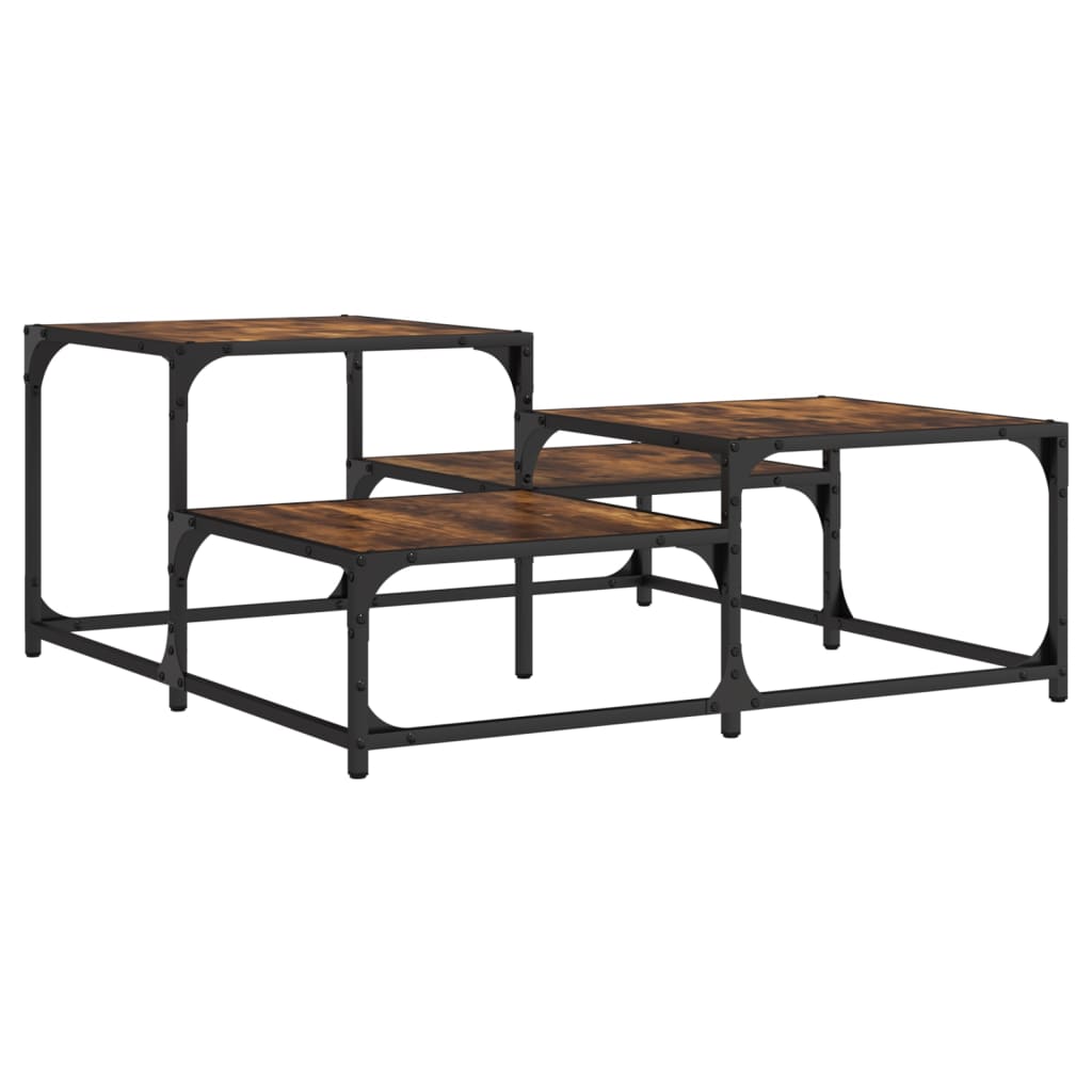 Coffee Table Smoked Oak 87.5x87.5x40 cm Engineered Wood