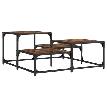 Coffee Table Smoked Oak 87.5x87.5x40 cm Engineered Wood