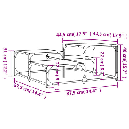 Coffee Table Smoked Oak 87.5x87.5x40 cm Engineered Wood