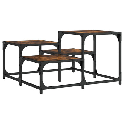 Coffee Table Smoked Oak 68x68x40 cm Engineered Wood