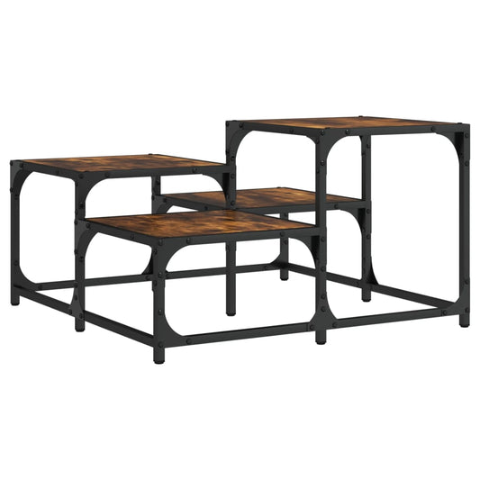 Coffee Table Smoked Oak 68x68x40 cm Engineered Wood