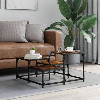 Coffee Table Smoked Oak 68x68x40 cm Engineered Wood