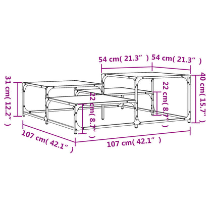 Coffee Table Sonoma Oak 107x107x40 cm Engineered Wood