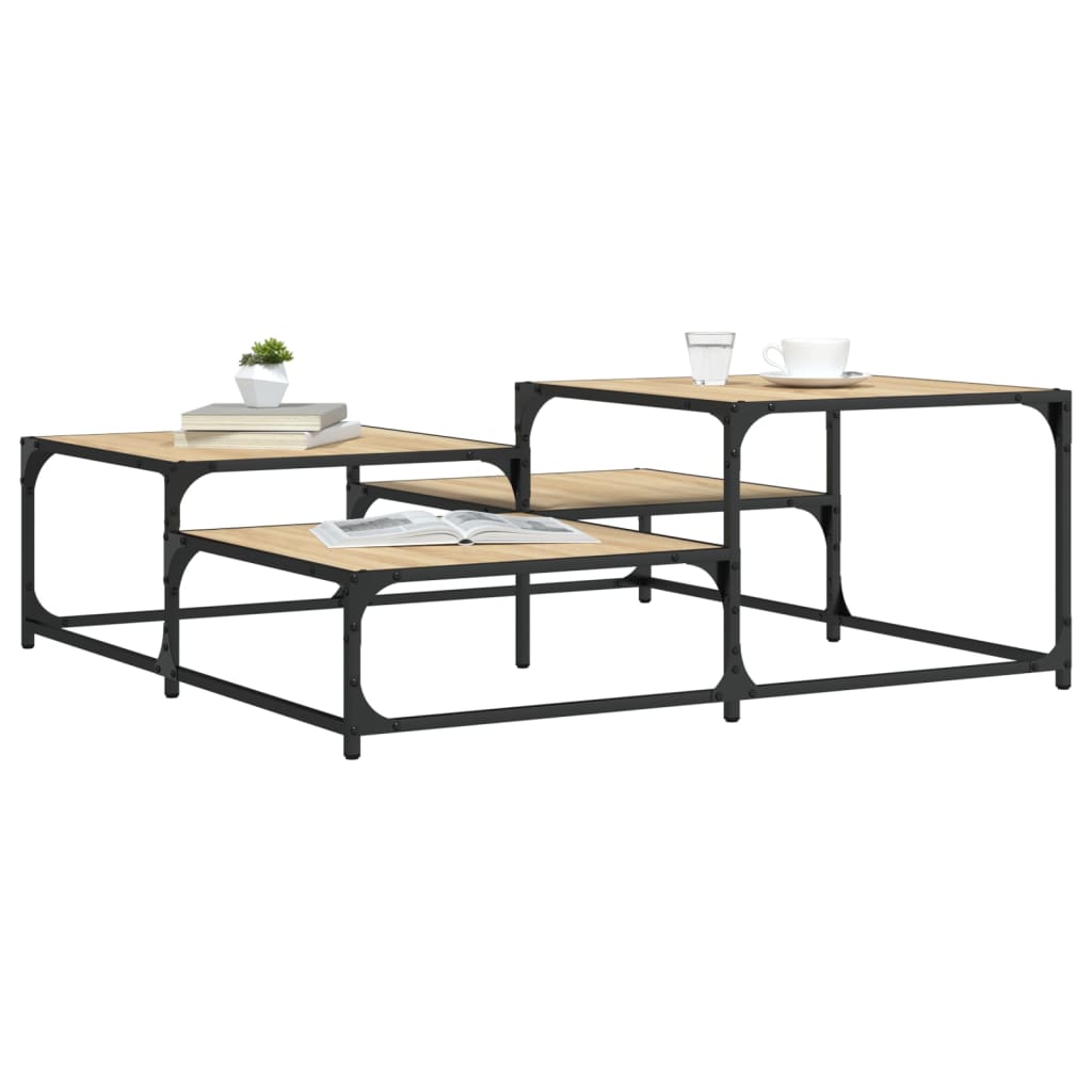 Coffee Table Sonoma Oak 107x107x40 cm Engineered Wood
