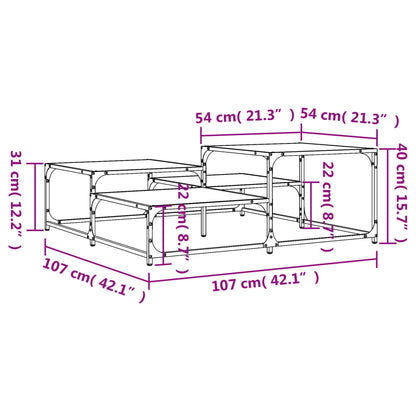 Coffee Table Smoked Oak 107x107x40 cm Engineered Wood