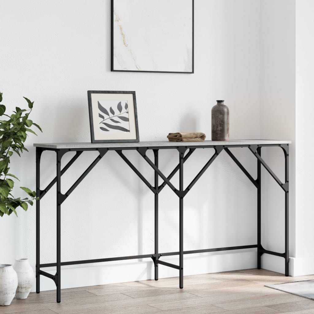Console Table Grey Sonoma 140x29x75 cm Engineered Wood
