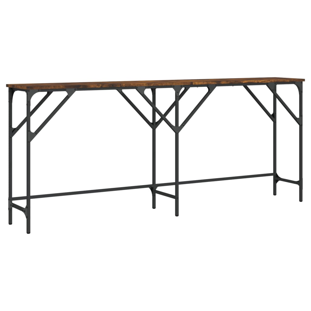 Console Table Smoked Oak 180x29x75 cm Engineered Wood