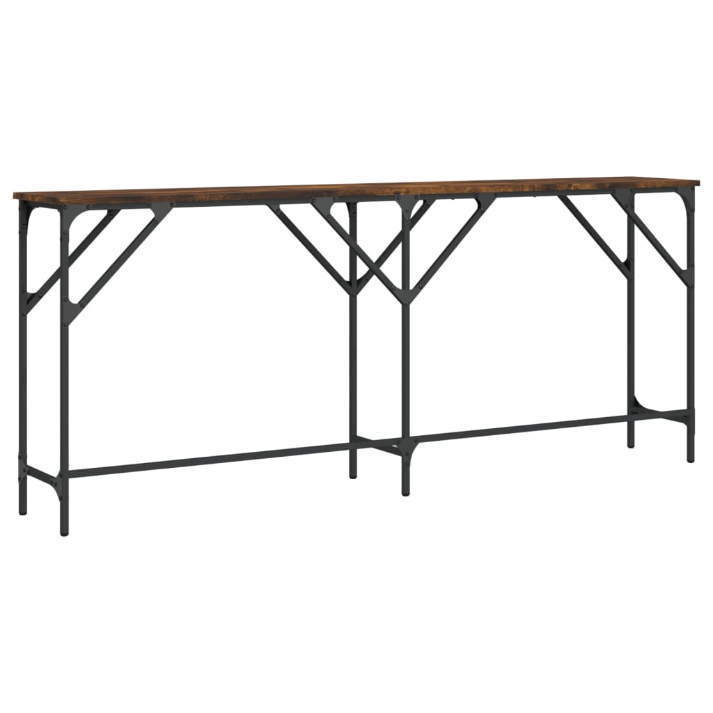 Console Table Smoked Oak 180x29x75 cm Engineered Wood