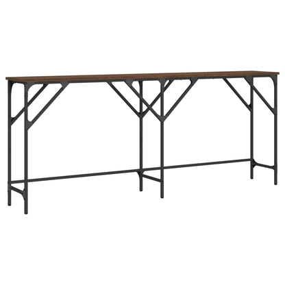 Console Table Brown Oak 180x29x75 cm Engineered Wood