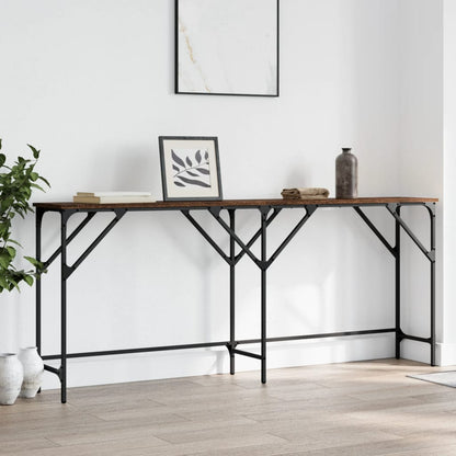 Console Table Brown Oak 180x29x75 cm Engineered Wood