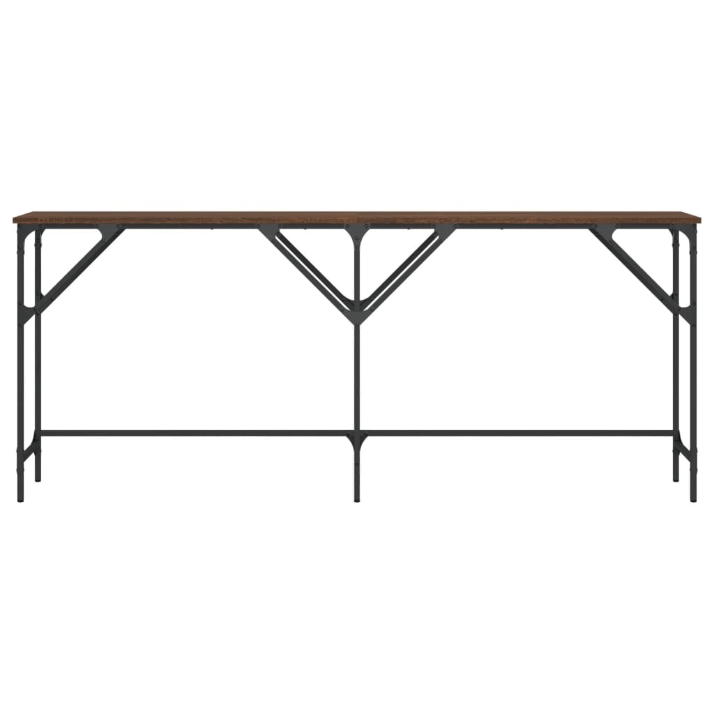 Console Table Brown Oak 180x29x75 cm Engineered Wood