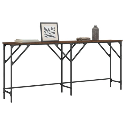 Console Table Brown Oak 180x29x75 cm Engineered Wood