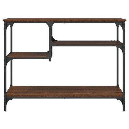 Console Table with Shelves Brown Oak 100x35x75 cm