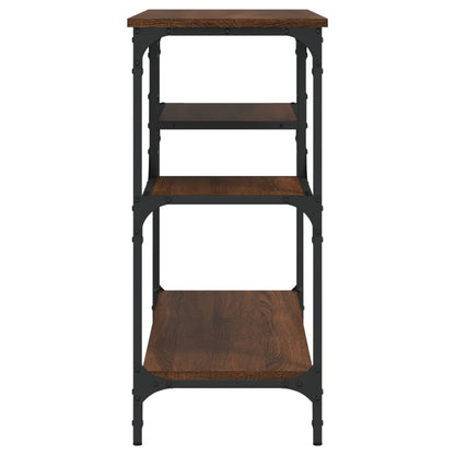 Console Table with Shelves Brown Oak 100x35x75 cm