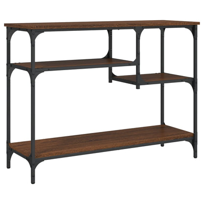 Console Table with Shelves Brown Oak 100x35x75 cm
