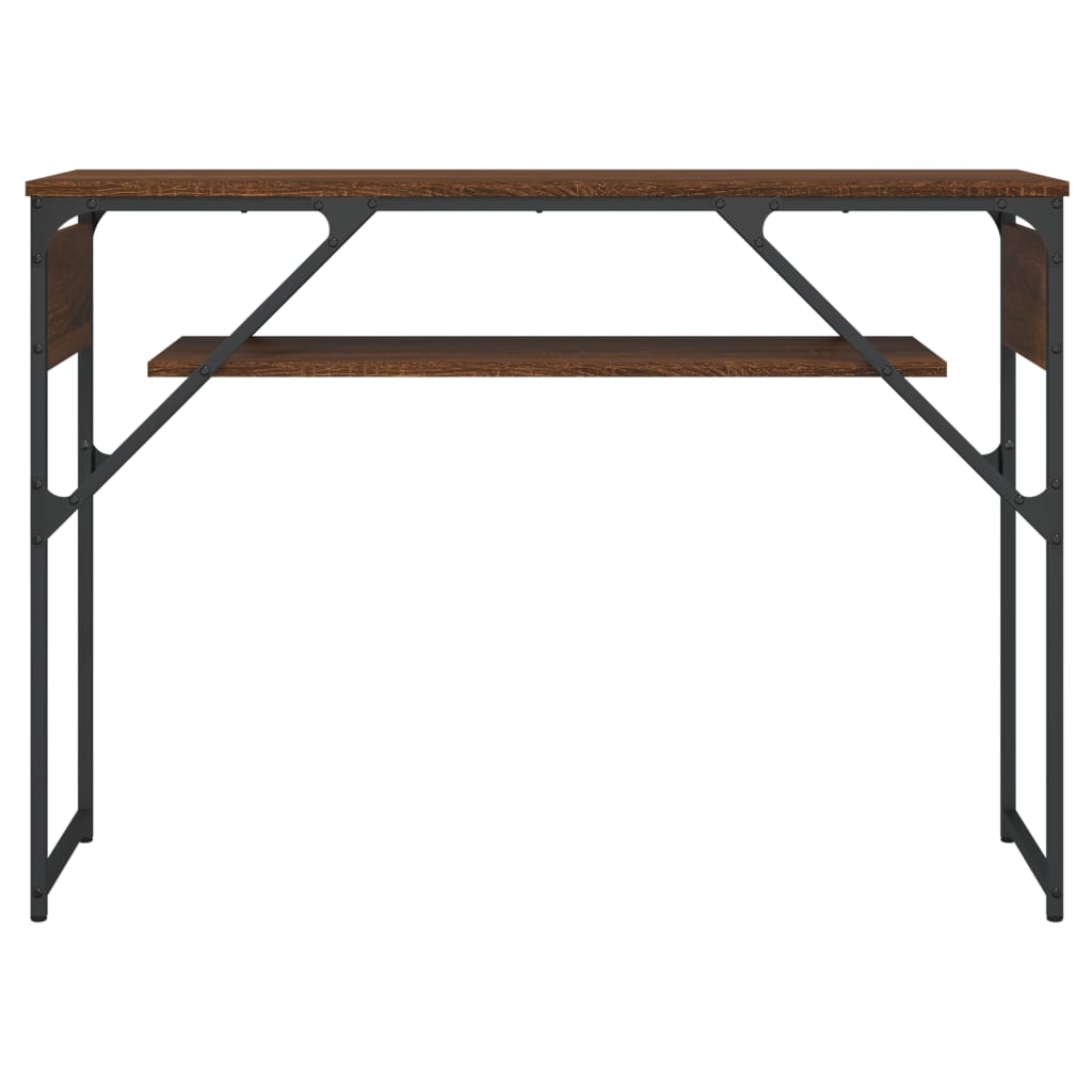 Console Table with Shelf Brown Oak 105x30x75cm Engineered Wood