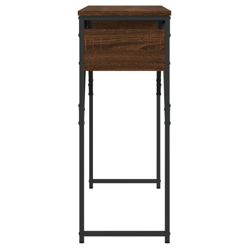 Console Table with Shelf Brown Oak 105x30x75cm Engineered Wood