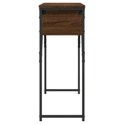 Console Table with Shelf Brown Oak 105x30x75cm Engineered Wood