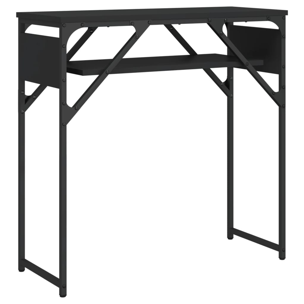 Console Table with Shelf Black 75x30x75cm Engineered Wood