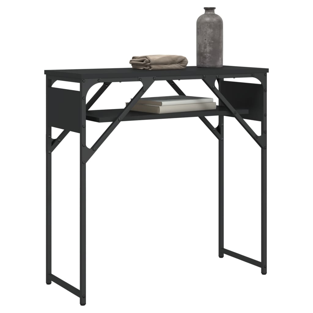 Console Table with Shelf Black 75x30x75cm Engineered Wood