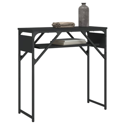 Console Table with Shelf Black 75x30x75cm Engineered Wood