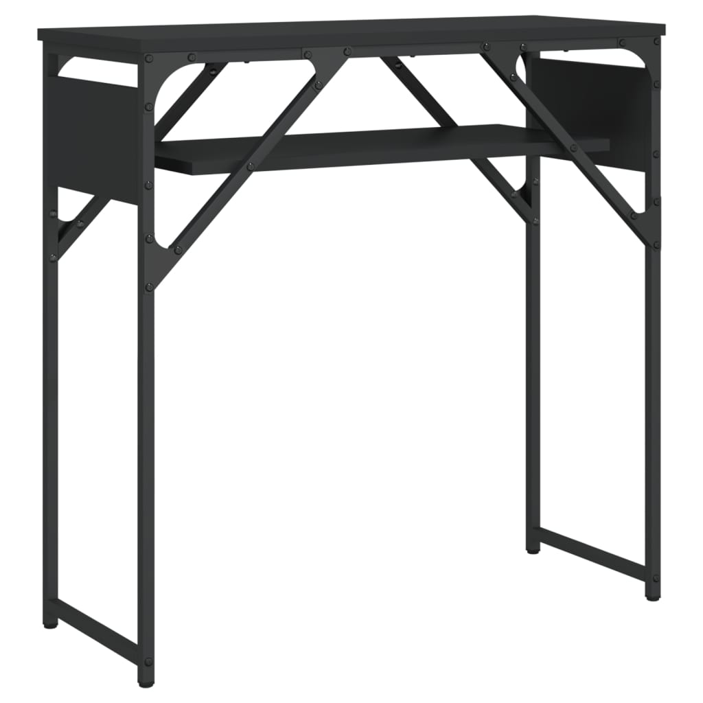 Console Table with Shelf Black 75x30x75cm Engineered Wood