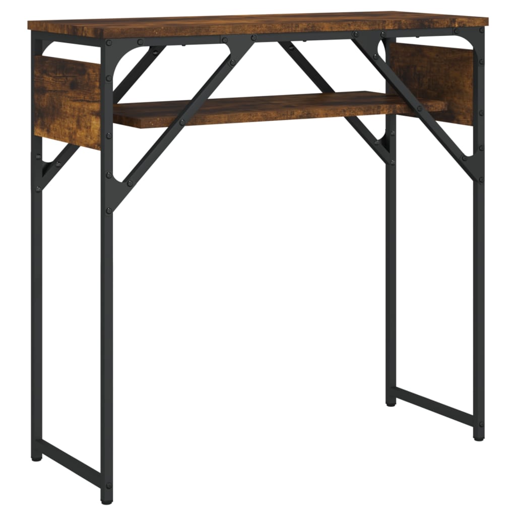 Console Table with Shelf Smoked Oak 75x30x75cm Engineered Wood