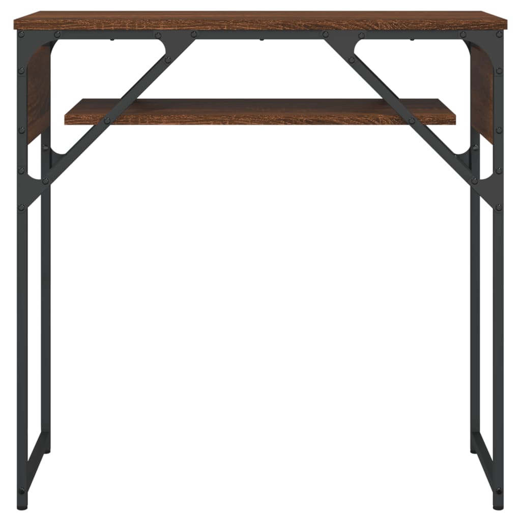 Console Table with Shelf Brown Oak 75x30x75cm Engineered Wood