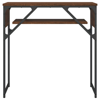 Console Table with Shelf Brown Oak 75x30x75cm Engineered Wood