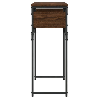 Console Table with Shelf Brown Oak 75x30x75cm Engineered Wood
