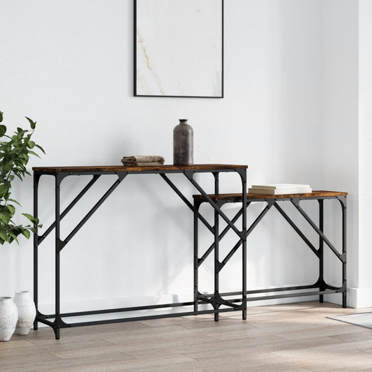 Nesting Console Table | Smoked oak | Engineered wood, Metal | Large