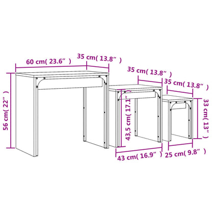 Nesting Coffee Tables 3 pcs Black Engineered Wood