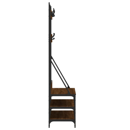 Clothes Rack with Shoe Storage Brown Oak 100x40x184 cm