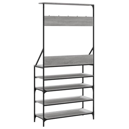 Clothes Rack with Shoe Storage Grey Sonoma 90x34x184 cm