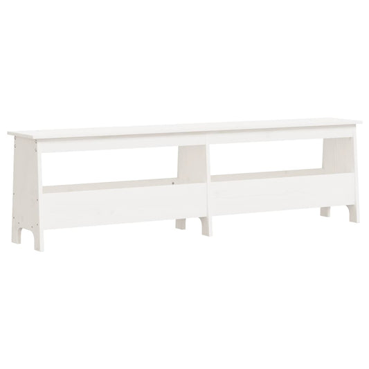 Hall Bench White 160x28x45 cm Solid Wood Pine