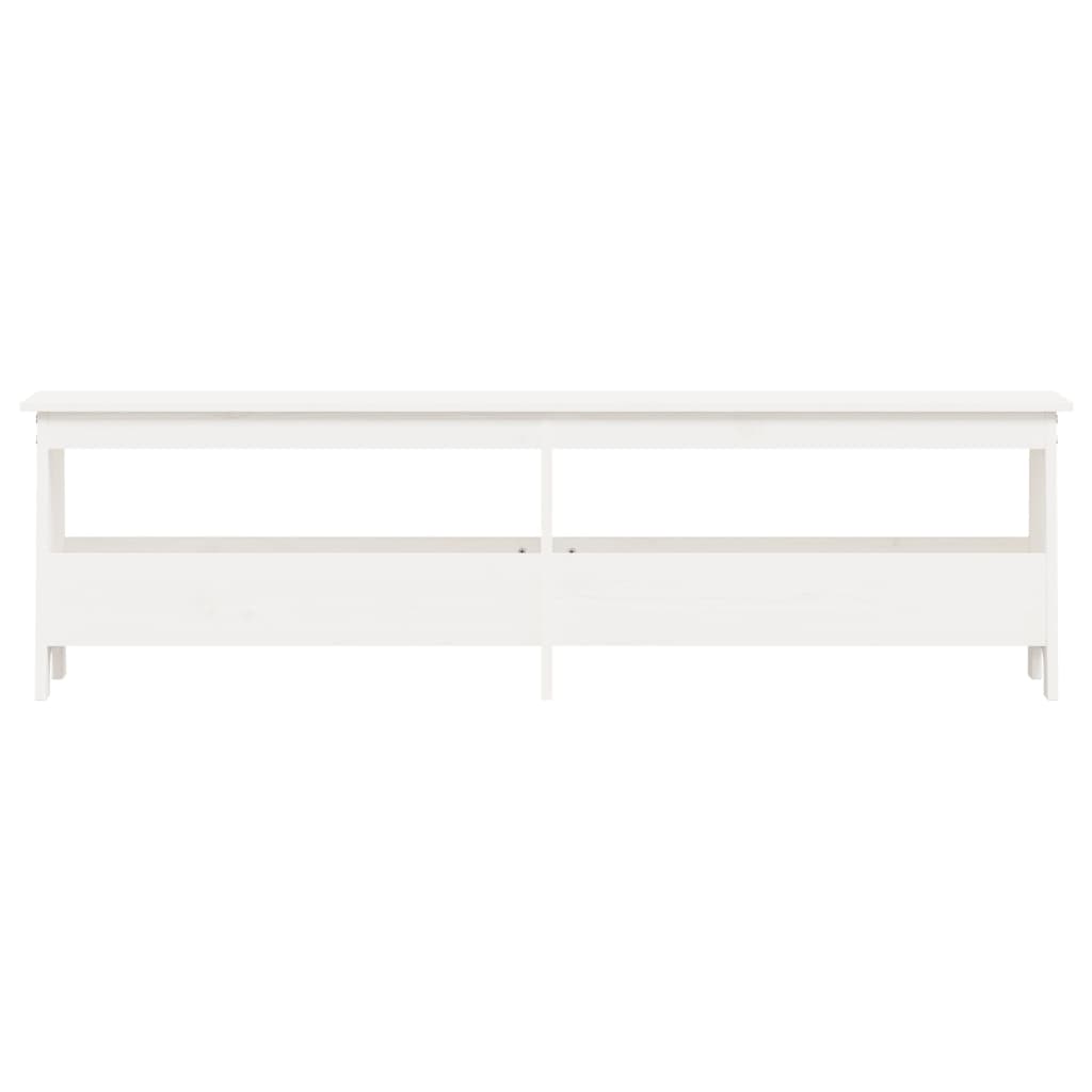 Hall Bench White 160x28x45 cm Solid Wood Pine