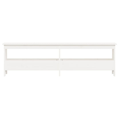 Hall Bench White 160x28x45 cm Solid Wood Pine