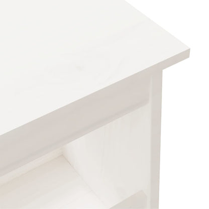 Hall Bench White 160x28x45 cm Solid Wood Pine