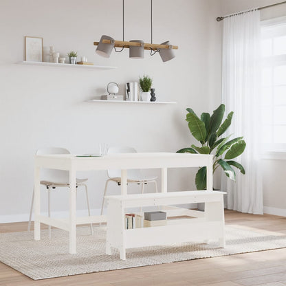 Hall Bench White 100x28x45 cm Solid Wood Pine