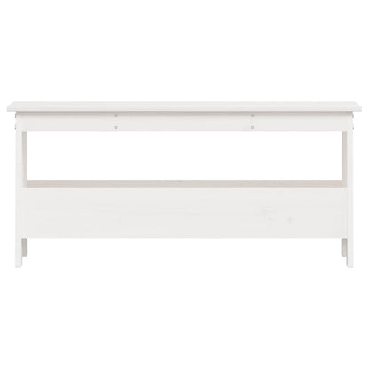 Hall Bench White 100x28x45 cm Solid Wood Pine