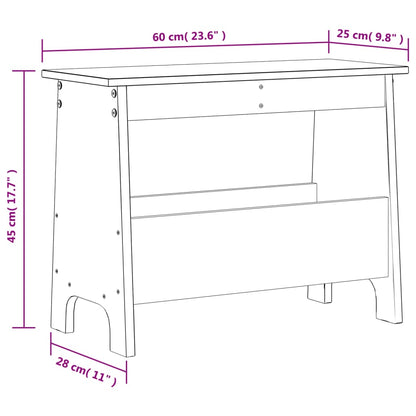 Hall Bench Wax Brown 60x28x45 cm Solid Wood Pine
