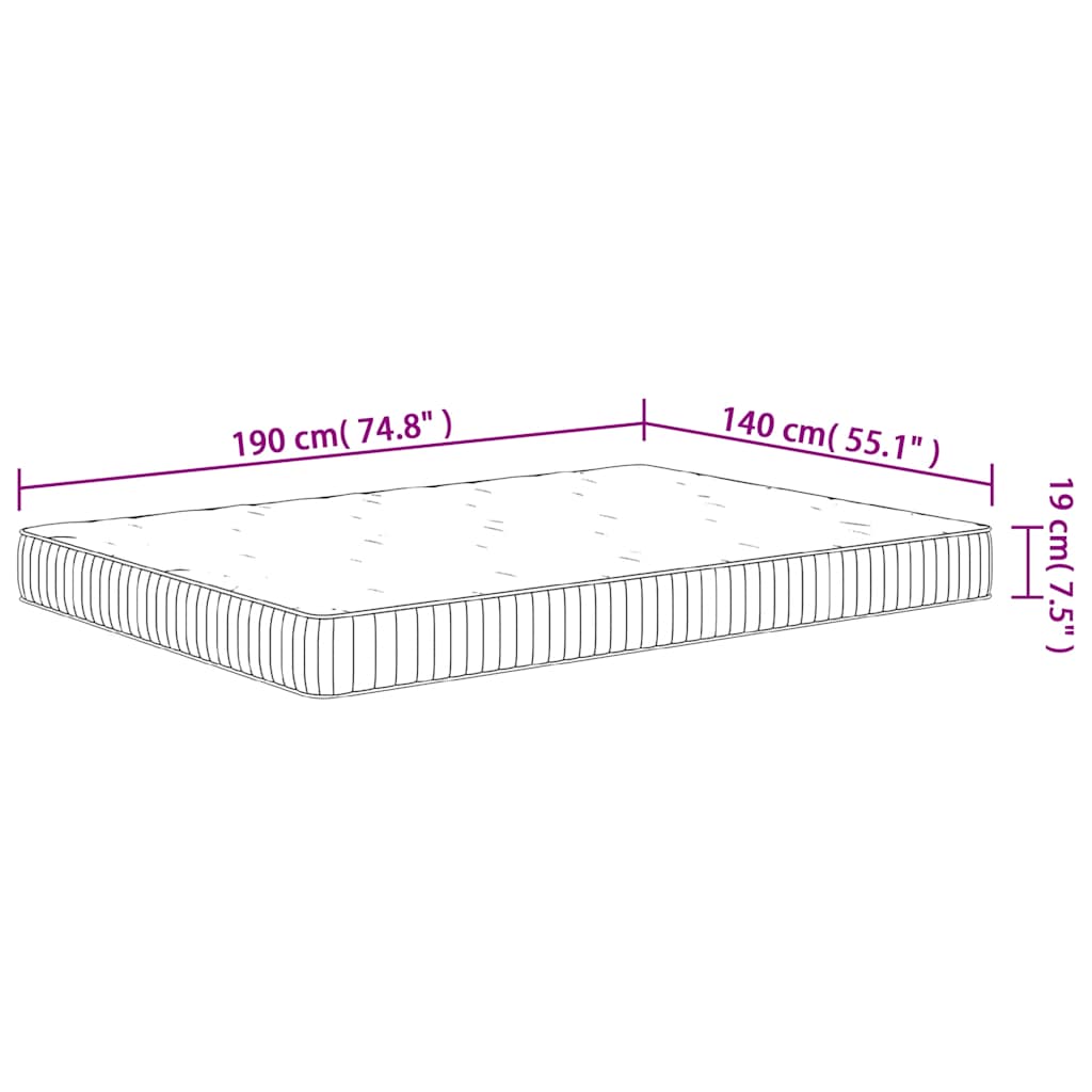 Pocket Spring Mattress Medium 140x190 cm