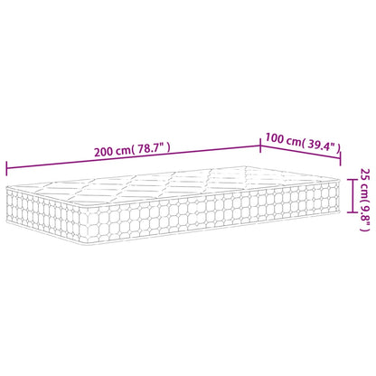 Pocket Spring Mattress Medium Firm 100x200 cm