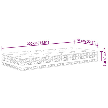 Pocket Spring Mattress Medium 70x200 cm