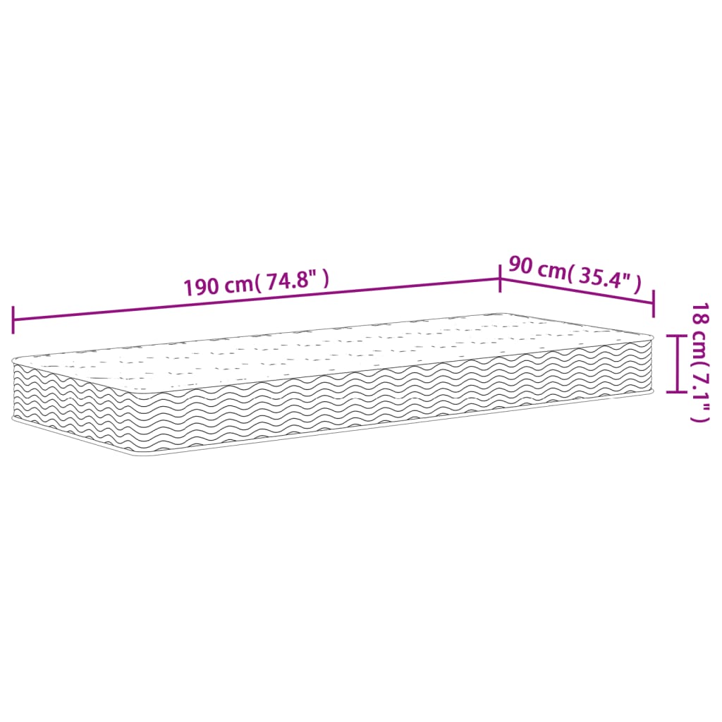 Bonnell Spring Mattress Medium 90x190 cm Single Size