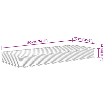 Foam Mattress Medium Soft 90x190 cm Single Size